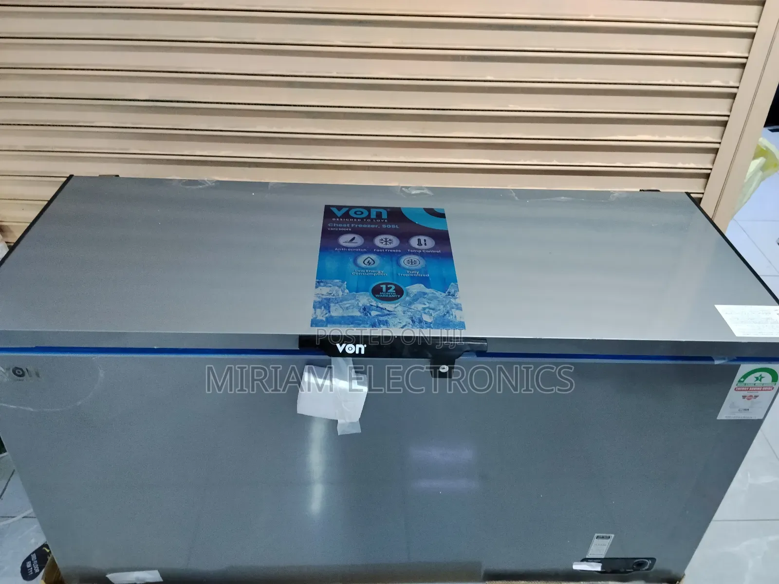 Von 505l Deep Freezer, Turbo Freeze, Front Defrost Drainage