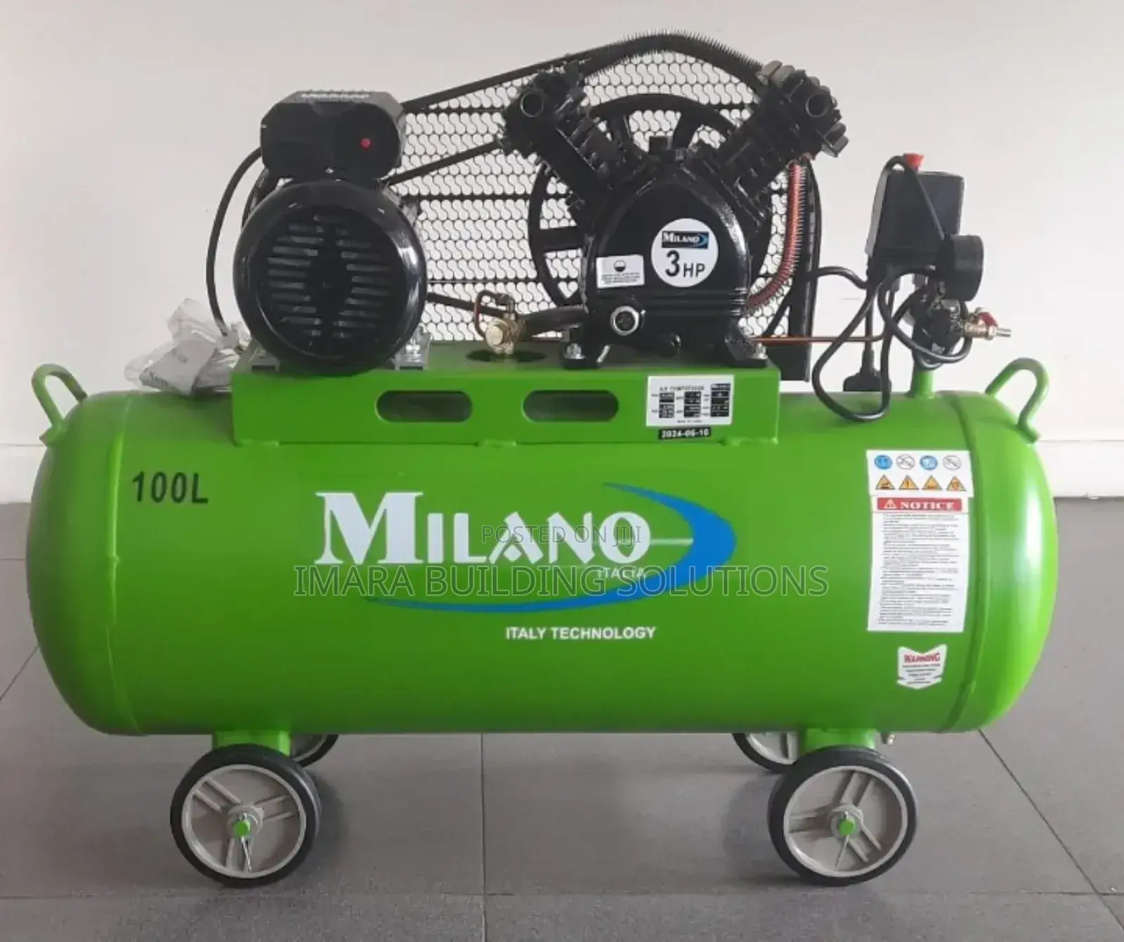 Milano Powertank 100l Industrial Air Compressor