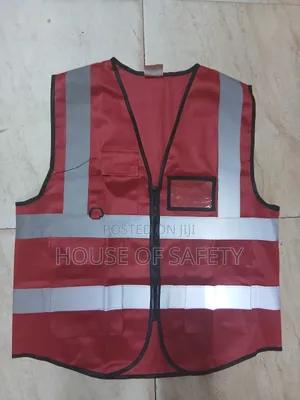 Red Safety Vests Silver Strip Reflectors