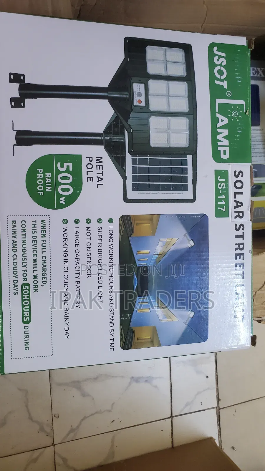 Jsot 500w Solar Led Light
 Metal Pole Rain Proof