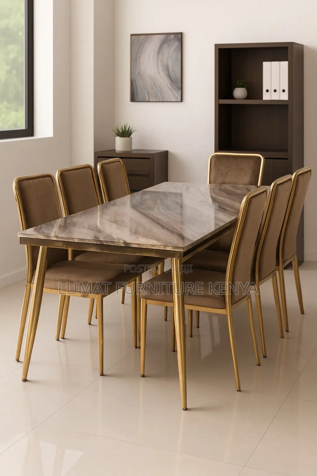 Stylish Goldish Finish Dinning Set