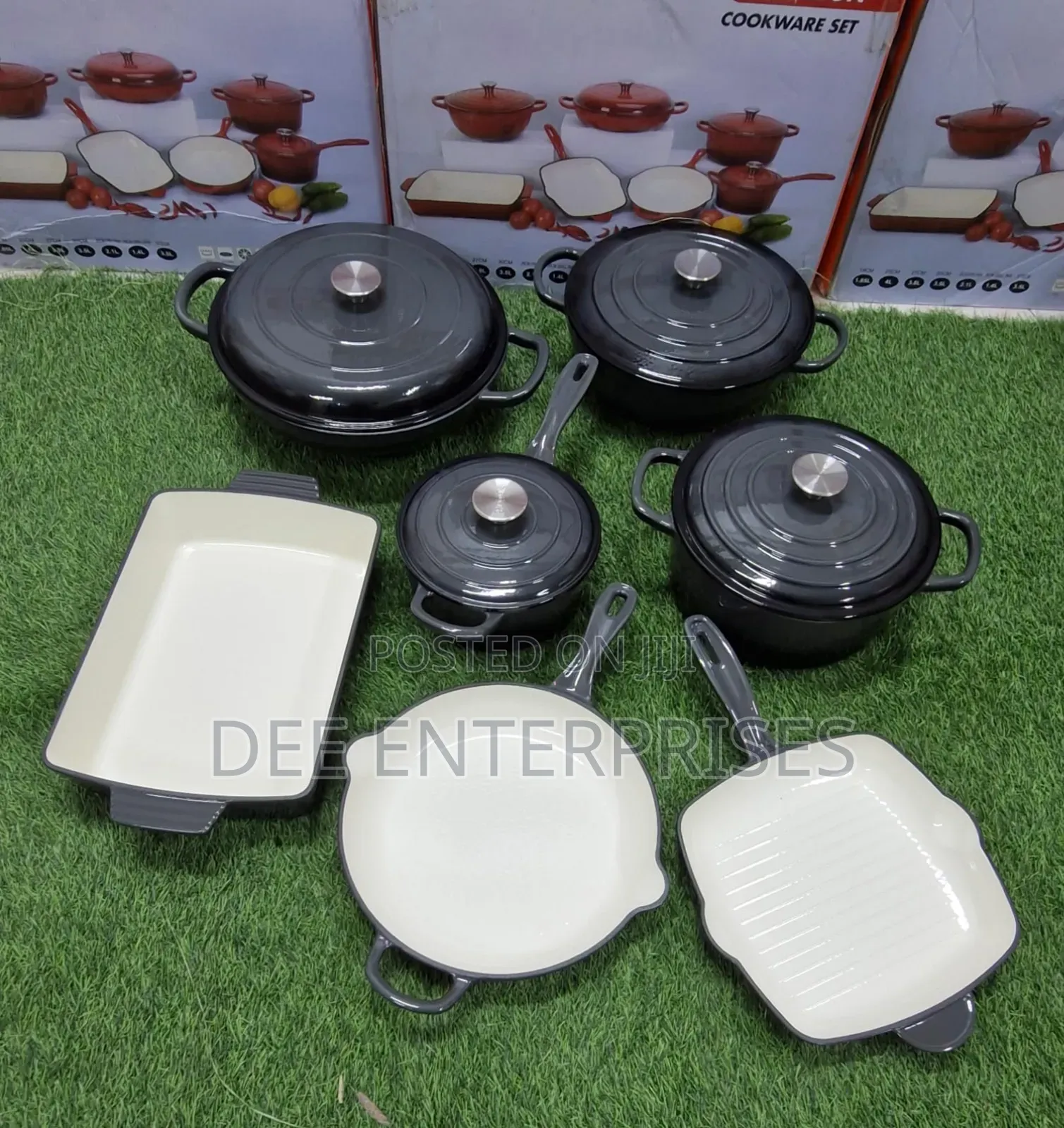 Nsfe 11 PCS Enamel Cast Iron Cooking Pots