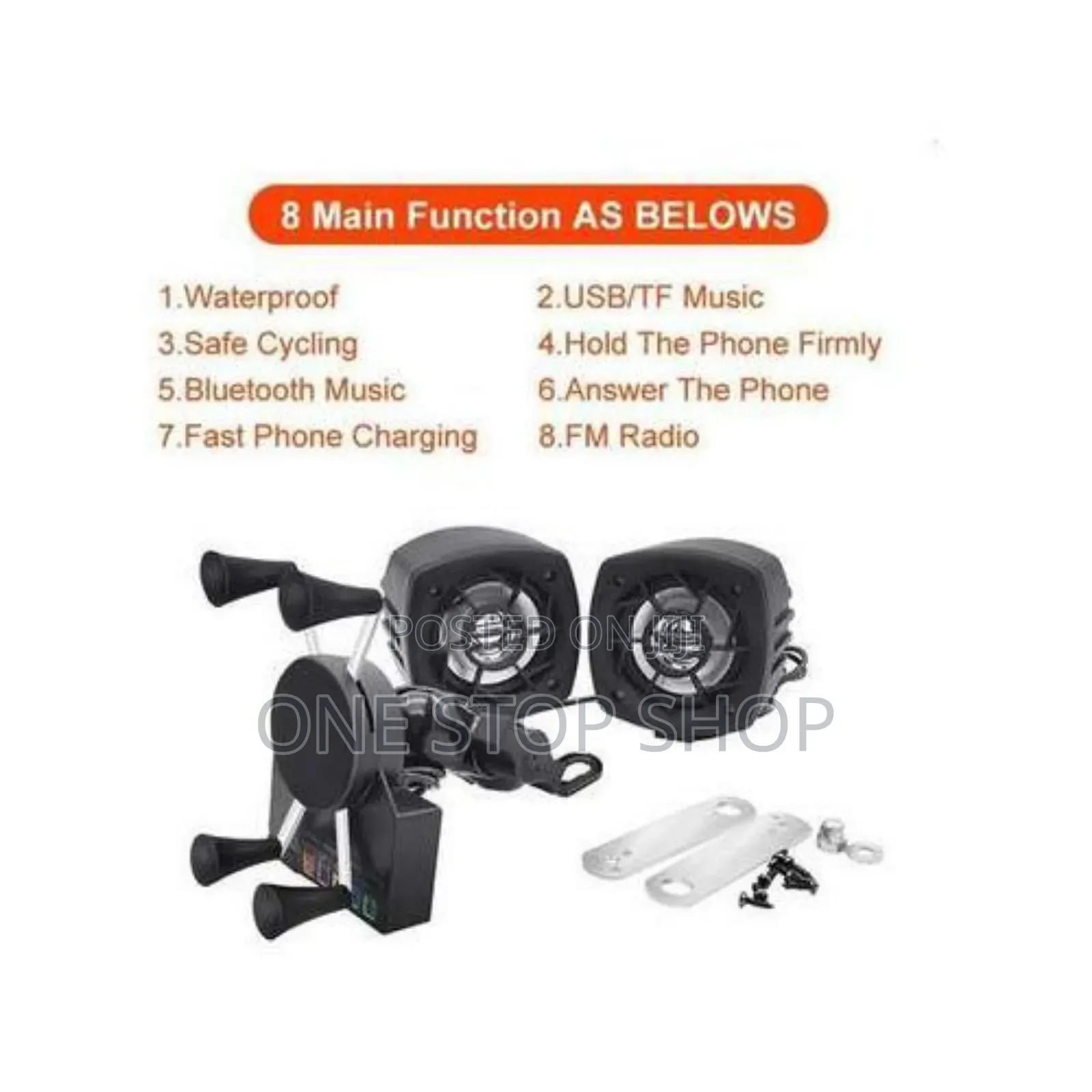 2in1 Motorcycle Mobile Phone Holder With Bluetooth Speaker