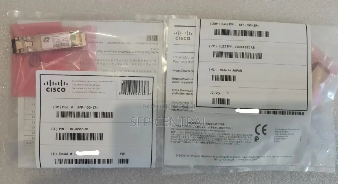 Cisco SFP-10g-Zr 10gbase-Er Sfp+, 1550nm, 80km, Lc, SMF