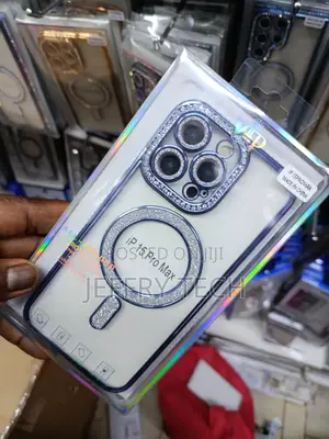 Aeasa iPhone 15 Pro Max Diamond Bling Plating Magnetic Case
