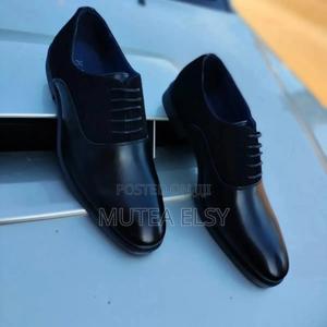 Black Kanly Leather Official Shoes - main view