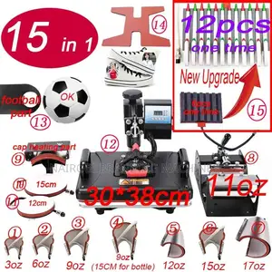 Heat Press Machines 15 in 1 Mug T Shirt Hat Cap Pen Football Shoe