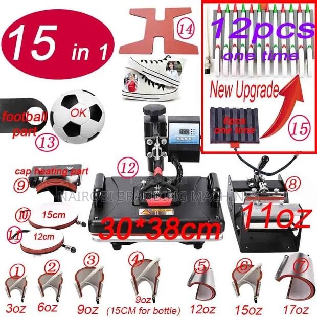 Heat Press Machines 15 in 1 Mug T Shirt Hat Cap Pen Football Shoe