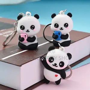3d Cute Panda PVC Silicone Keychain Gift Keyholder Ladies Women Girls