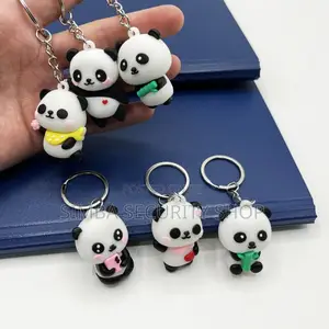 3d Cute Panda PVC Silicone Keychain Gift Keyholder Ladies Women Girls