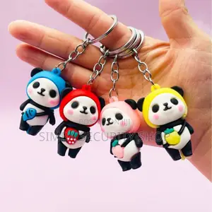 3d Cute Panda PVC Silicone Keychain Gift Keyholder Ladies Women Girls