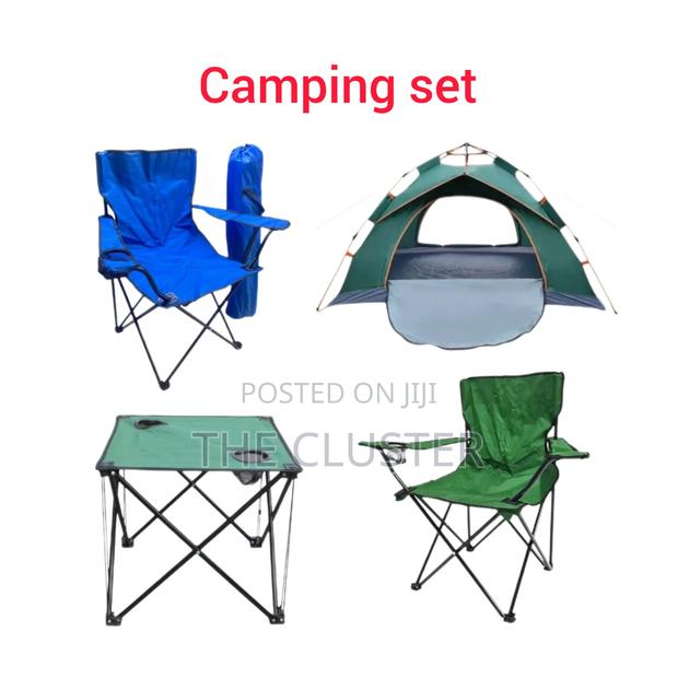 Complete Camping Outdoor Set – 2 Folding Chairs, Portabletable 2–3p - main view