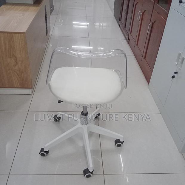 White Eames Style Adjustable Seat - thumbnail 2