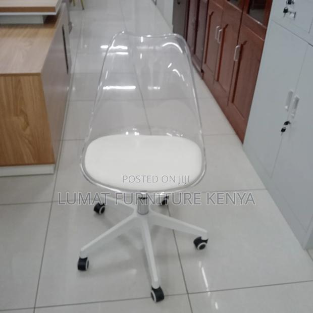 White Eames Style Adjustable Seat - thumbnail 3