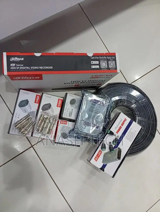 Complete 4 Cameras Dahua 4channel CCTV Full Package 1080p Camera
