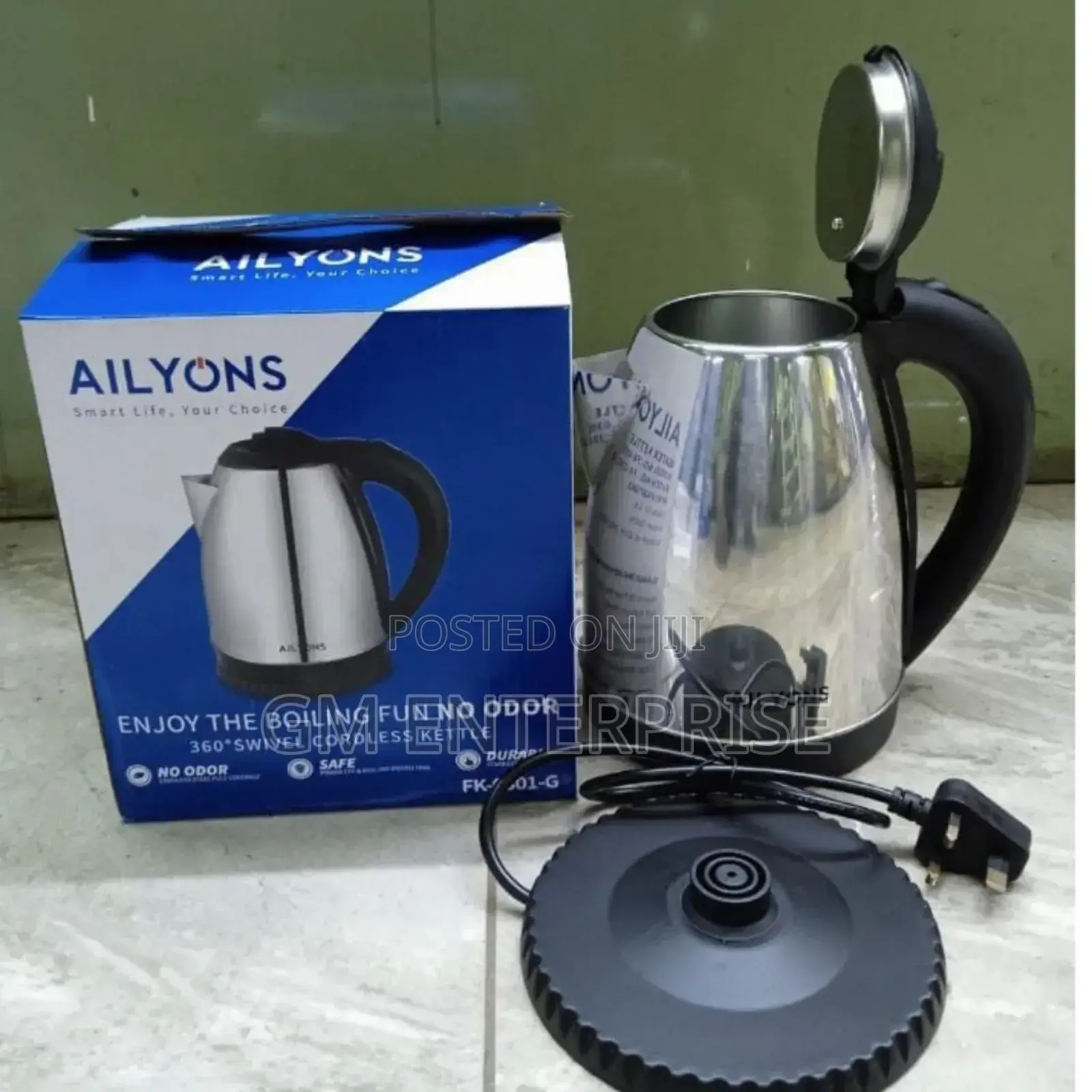 *Ailyons 1.8ltrs Stainless Steel Kettle