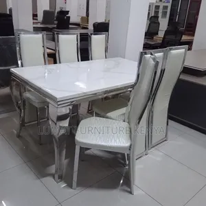 Sleek White Family Dining Set