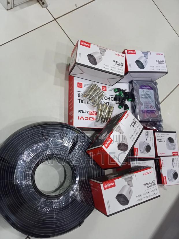 Complete Dahua 8 Cameras Channel CCTV Package 2mp Camera Accessories - main view