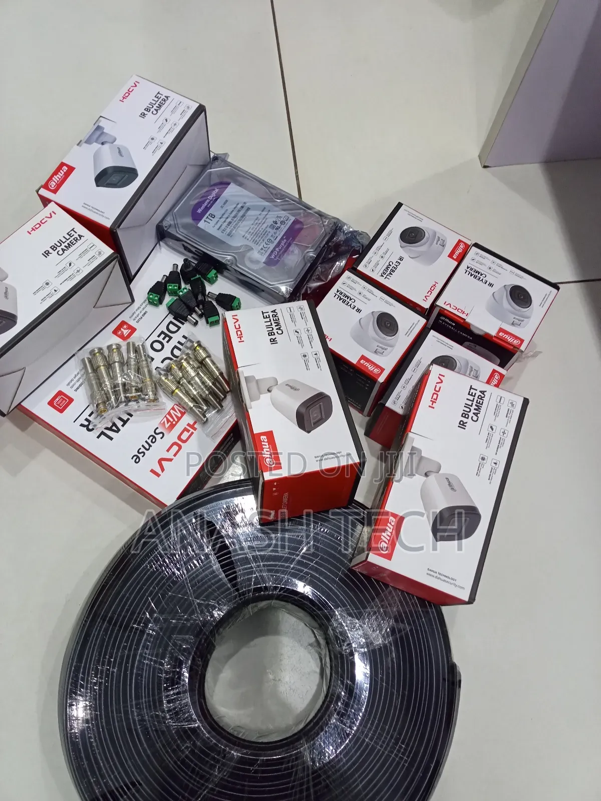 Complete Dahua 8 Cameras Channel CCTV Package 2mp Camera Accessories