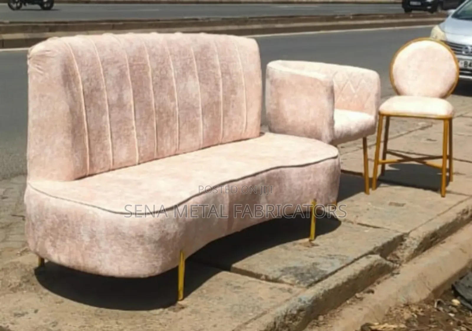 Beige Salon Set Very Unique and Comfortable.