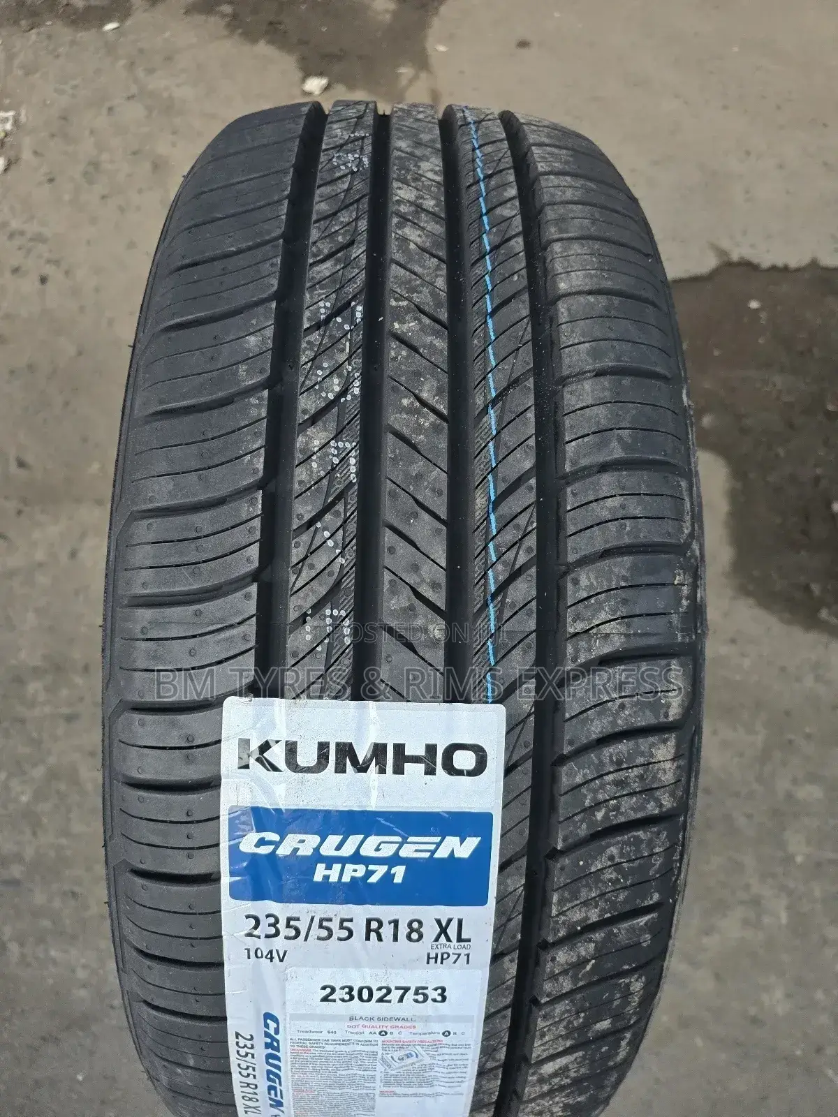 235 /55 R18 Khumo Tyres (Xl) Highway.