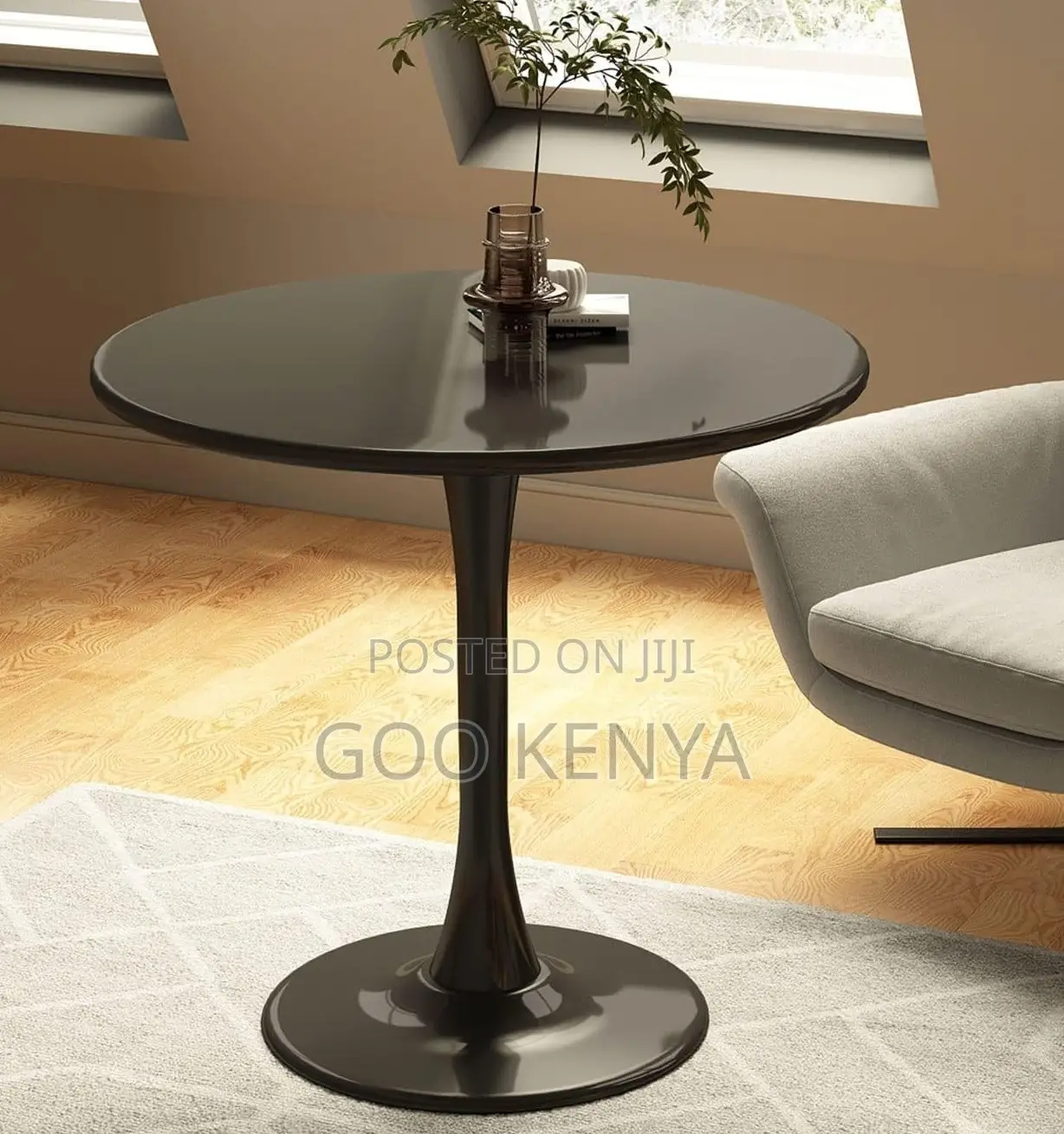 Home Table; Metal Base Table – Easy Assembly Round Marble Design