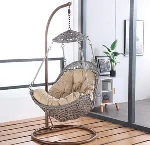 Home Chair; Wicker Single-Seat Hanging Chair for Patio Garden