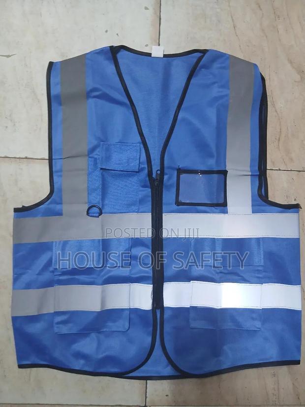 Sky Blue Vest Jackets With Id Card Holder - main view