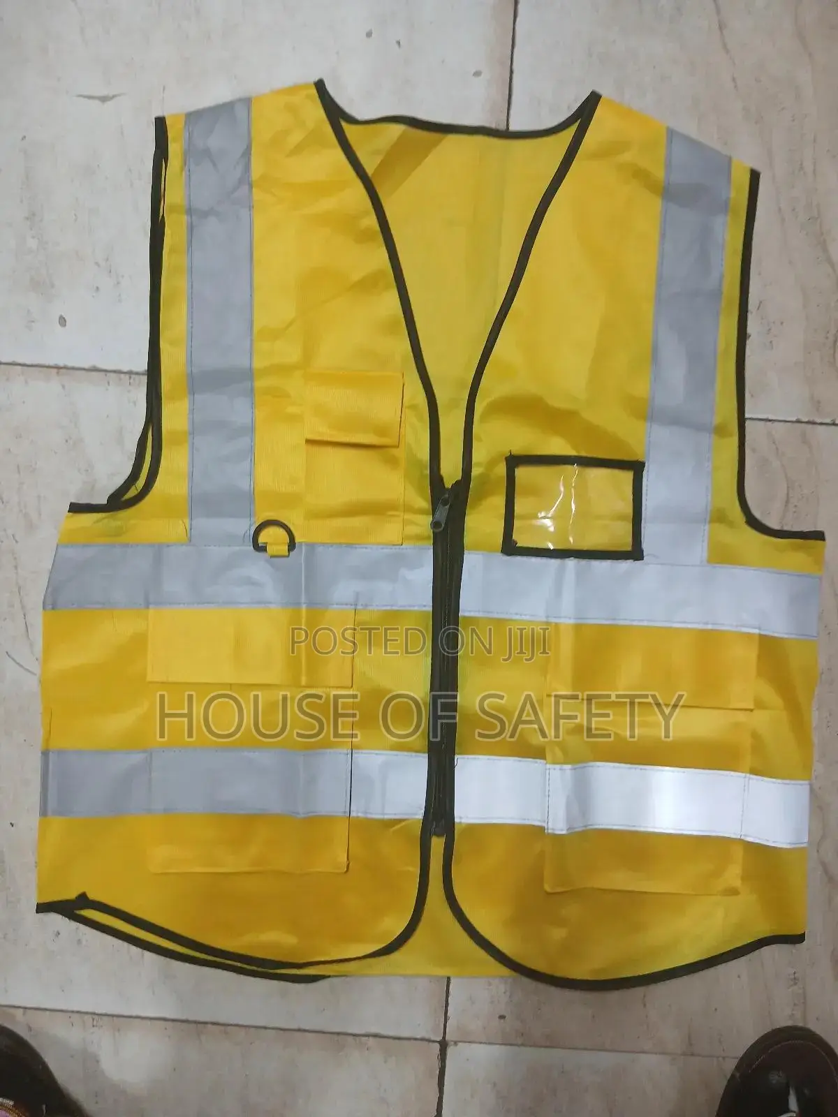 Yellow Safety Vest Jacket With Pockets