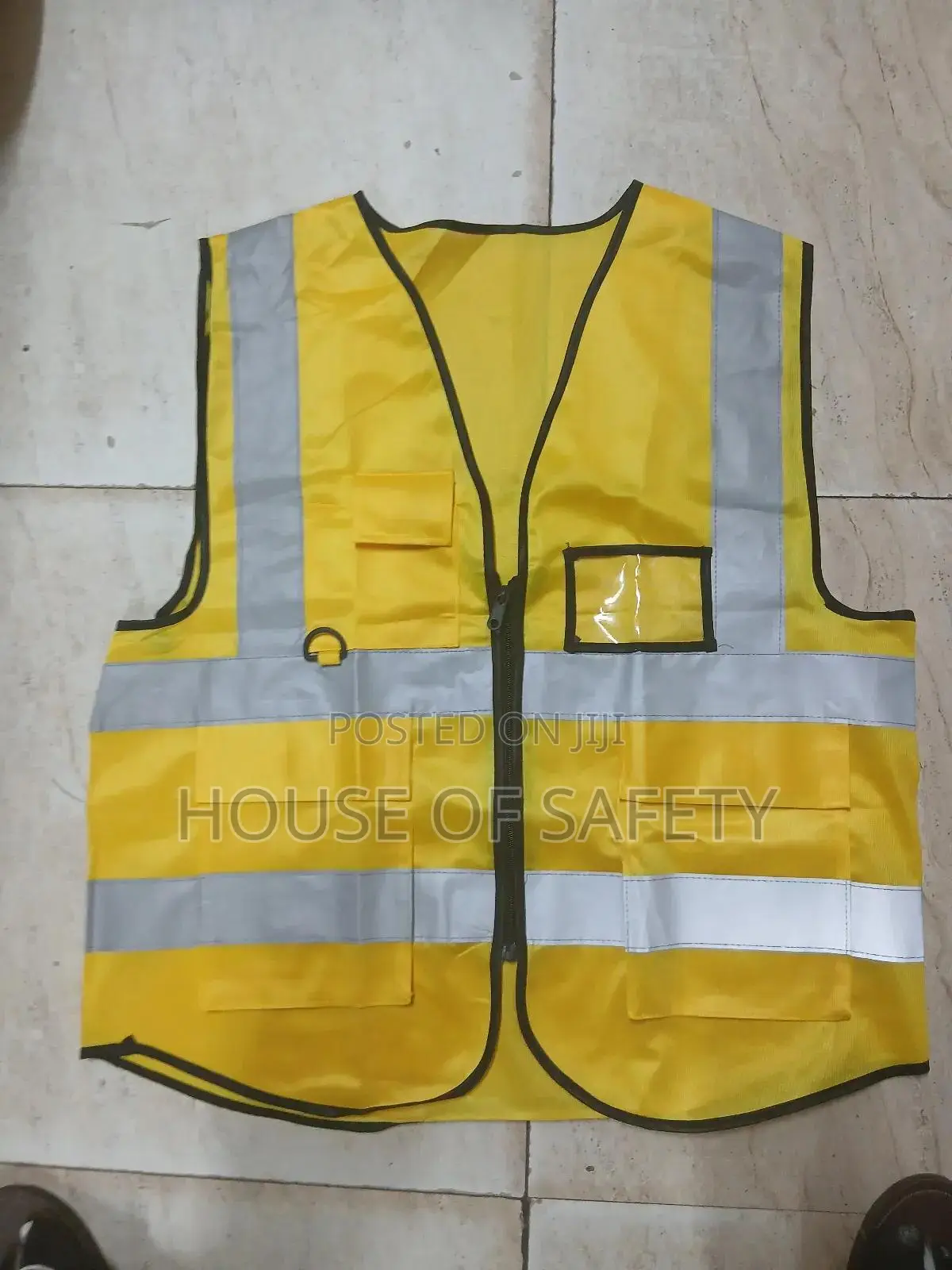 Yellow Safety Vest Jacket With Pockets