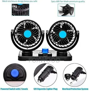 12v Dc Electric Dual-Head Car Cooling Fan.