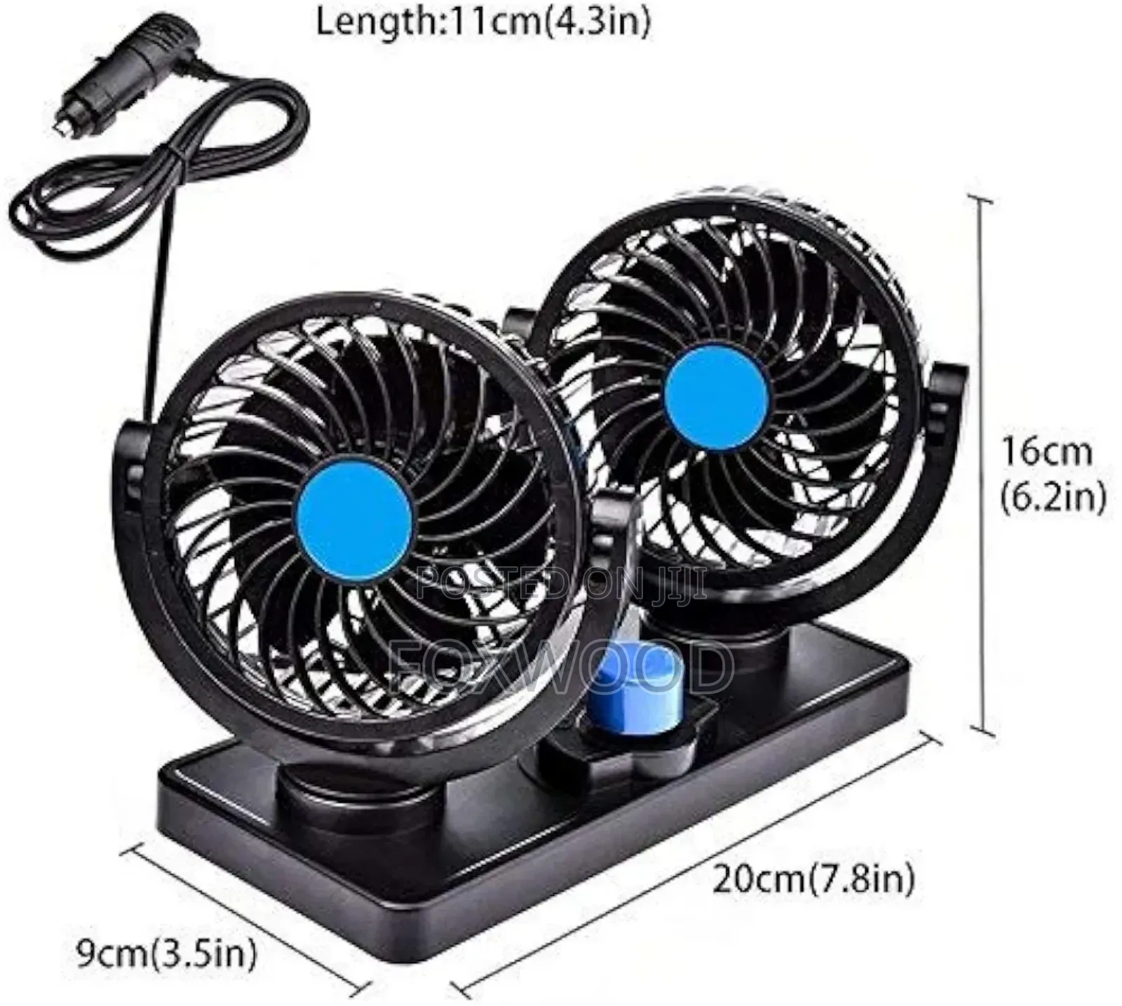 12v Dc Electric Dual-Head Car Cooling Fan.