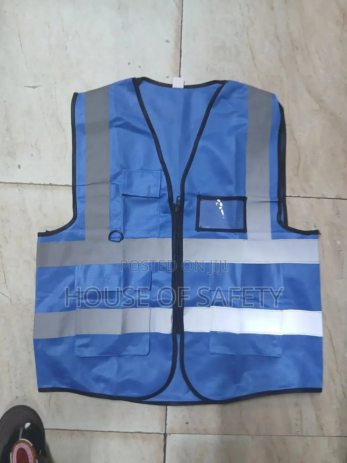 Skyl Blue And Pockets Reflectors Safety Vest