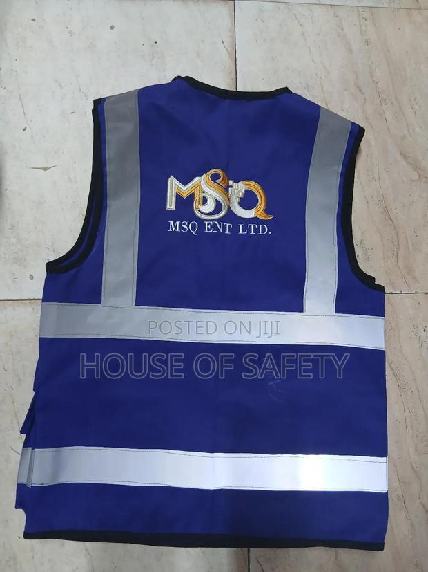 Short Sleeve Royal Blue Safari Jackets Cotton Material - thumbnail 2