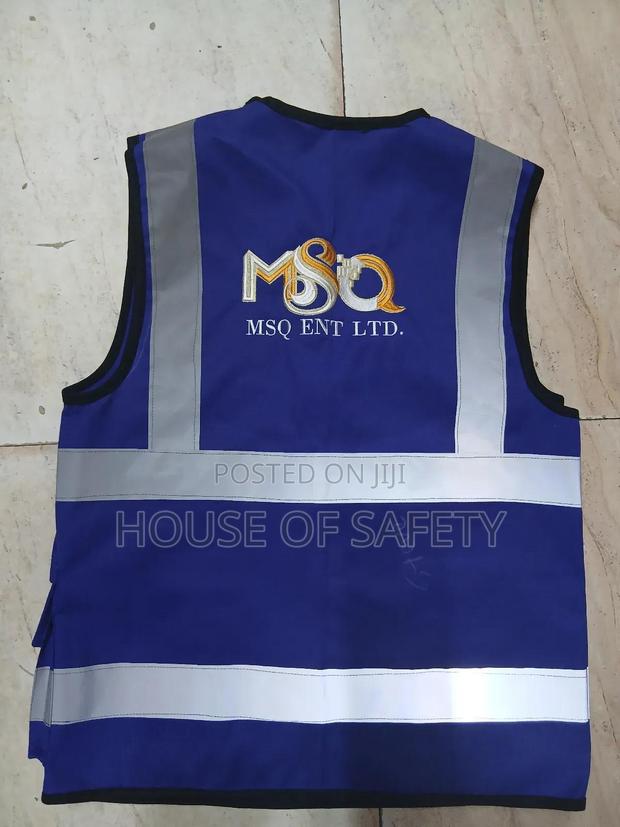 Short Sleeve Royal Blue Safari Jackets Cotton Material - thumbnail 3