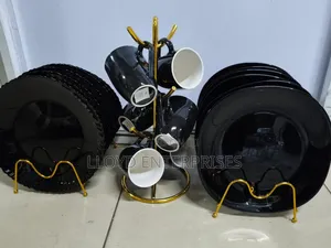 18pcs Black Dinner Set