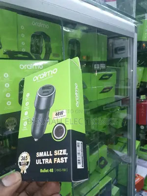 Oraimo Car Phone Charger 48 Watts Speed With Lighting Type Cable 5a