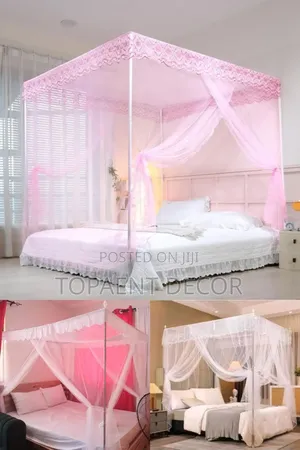 Pink And White Bite Free Nights 4 Stand Mosquito Nets