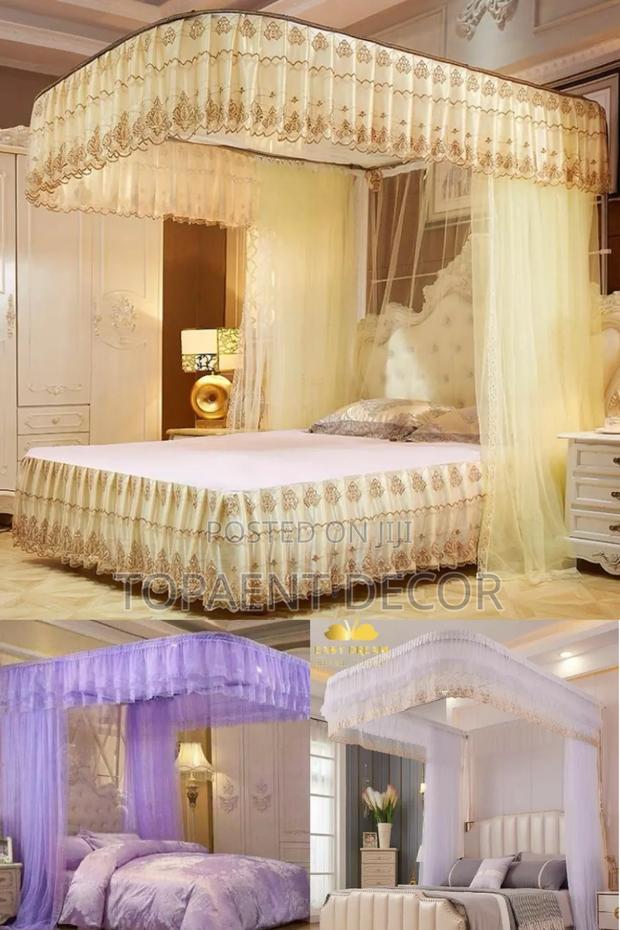 Cream, Purple And White 2 Stand Quality Mosquito Nets