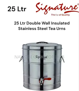 25 LTR Double Wall Insulated Stainless Steel Tea Urn 2 PCS in Box