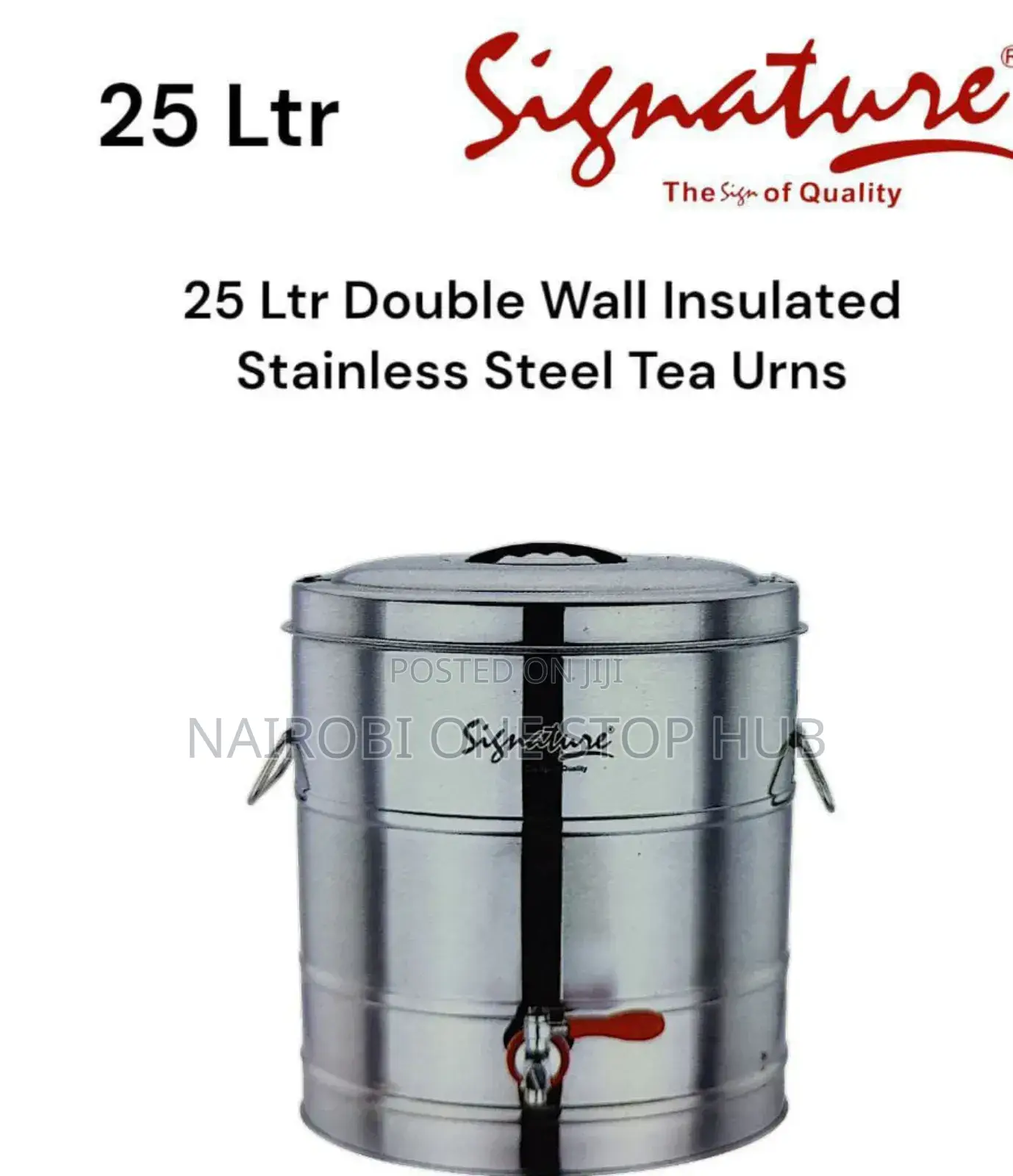 Signature Double Wall Insulated Stainless Steel Tea Urn.