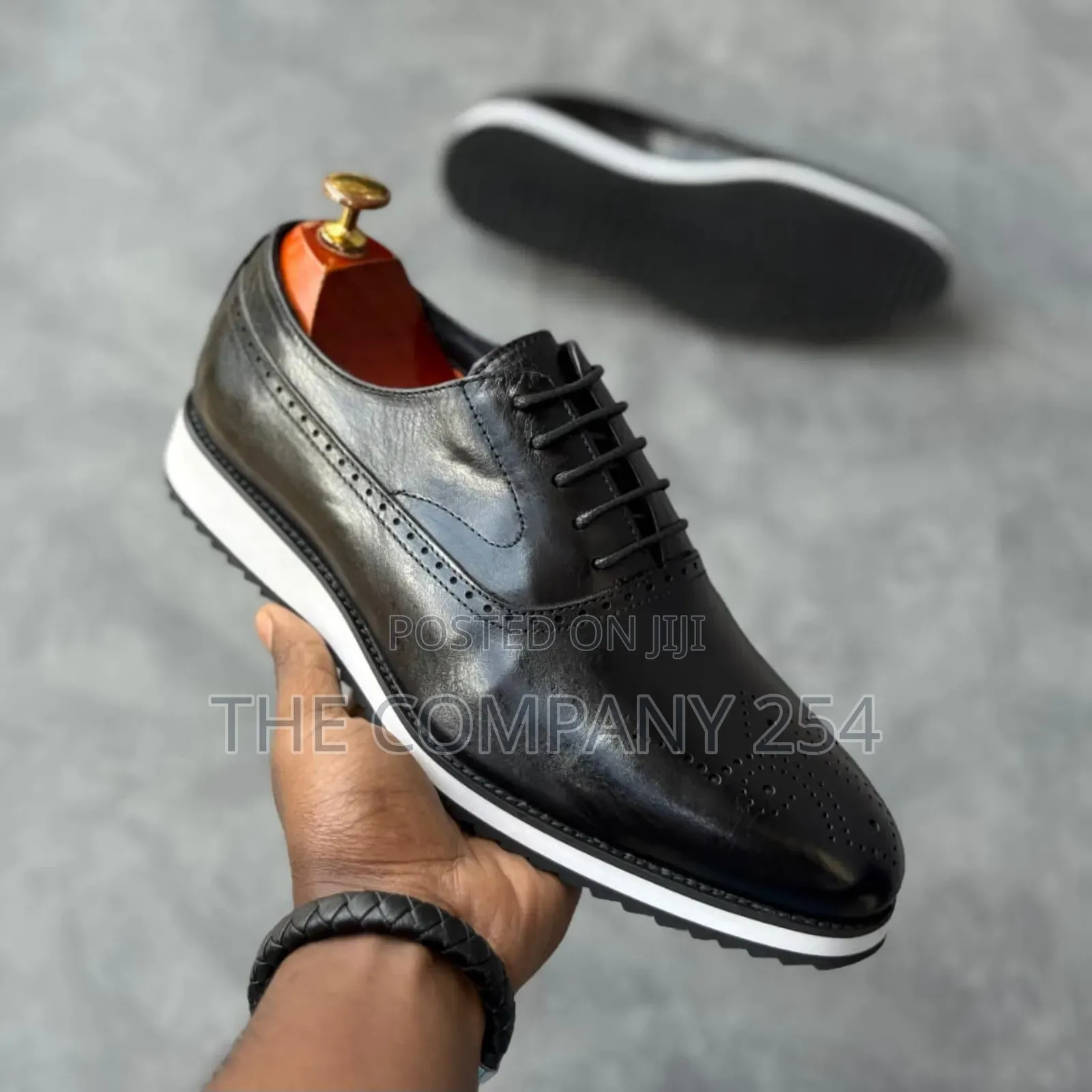 Quality Leather Rubber Sole Men Business Semi Casual Shoes
