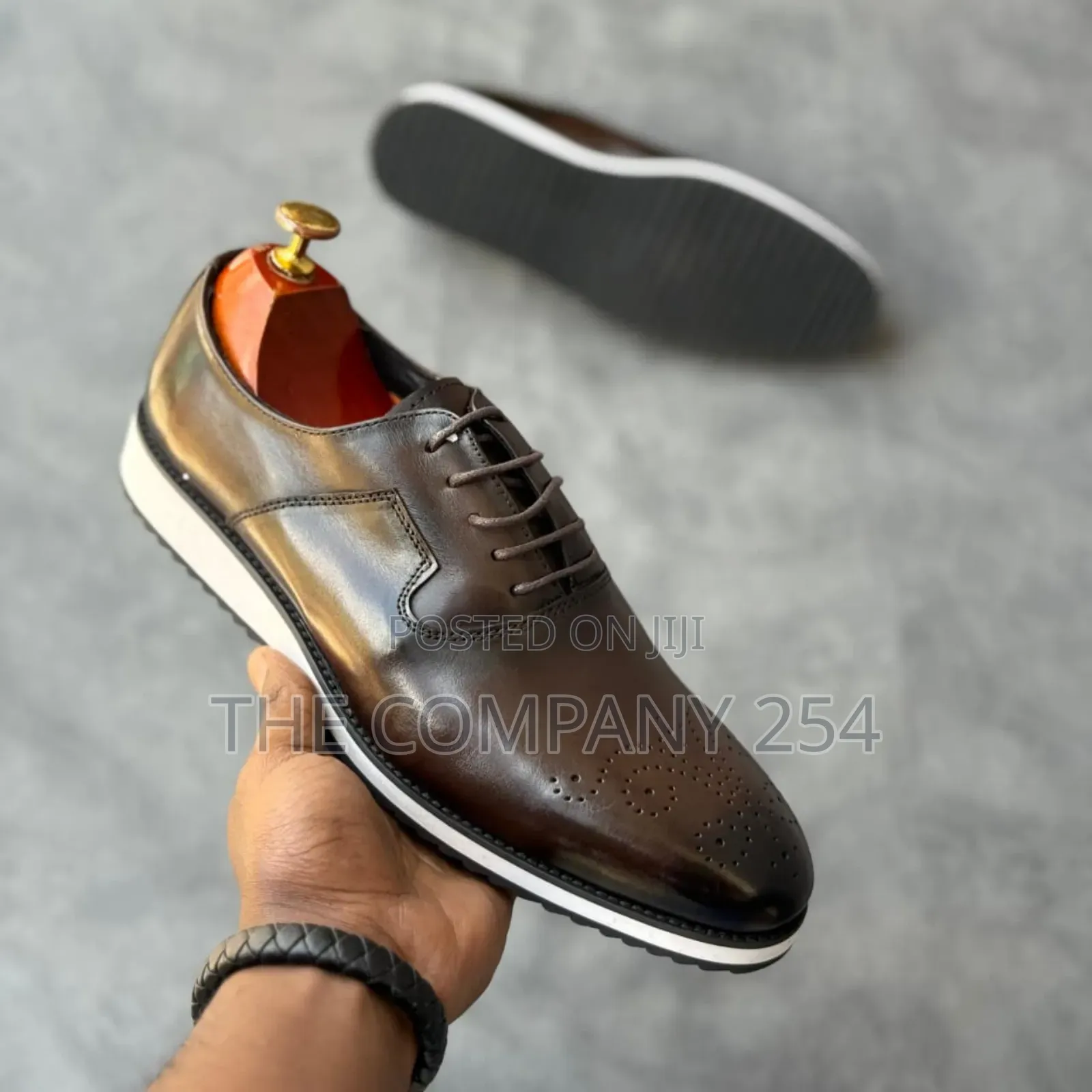 Quality Leather Rubber Sole Men Business Semi Casual Shoes