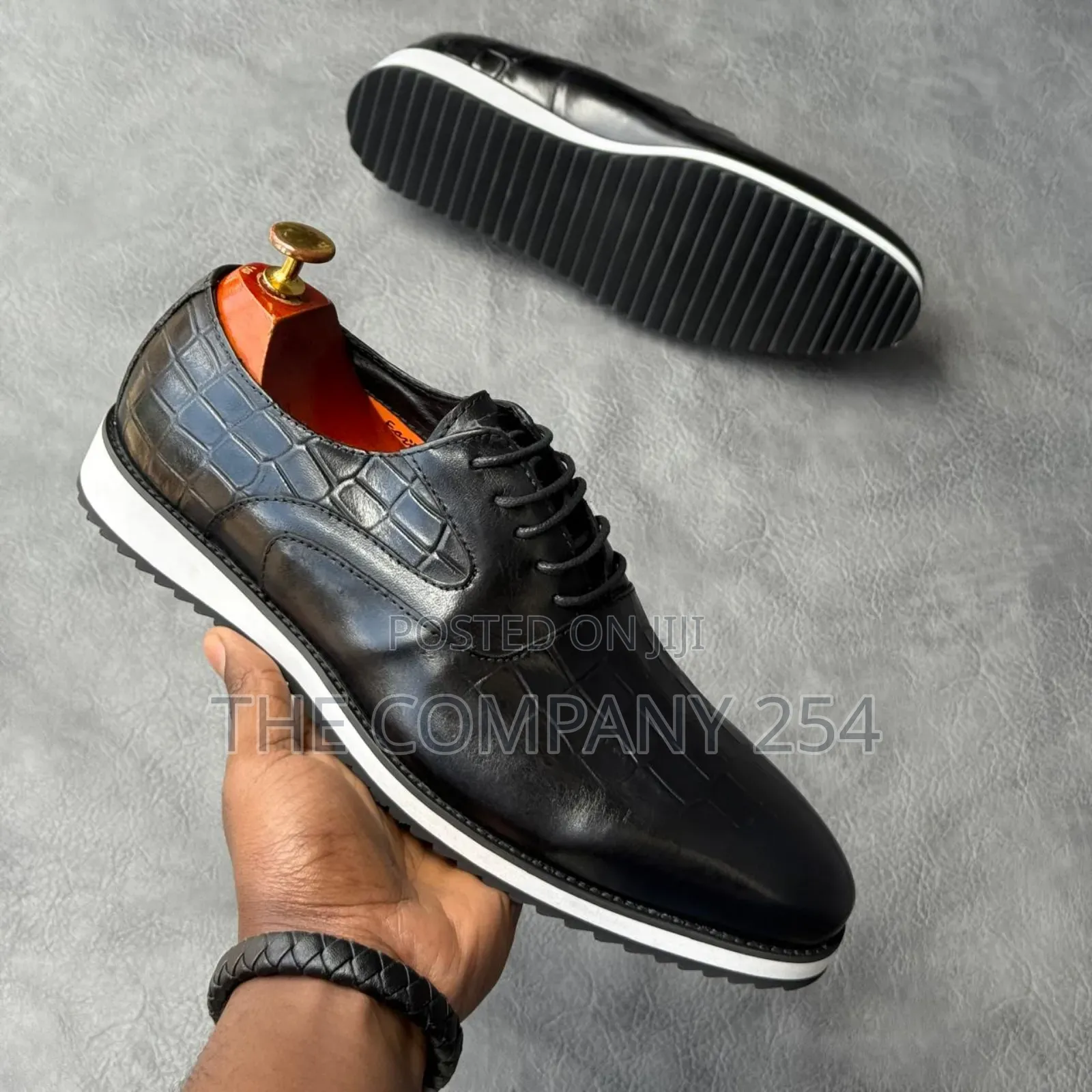 Quality Leather Rubber Sole Men Business Semi Casual Shoes