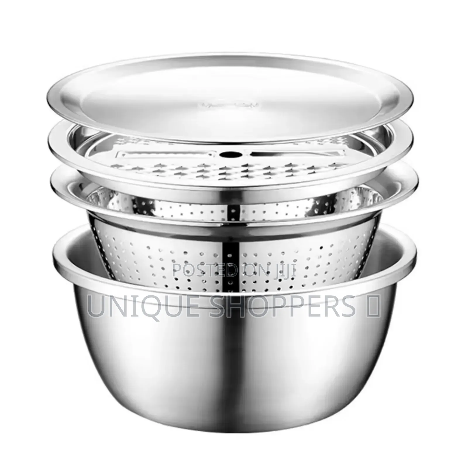 26cm 4pcs Set Colander Stainless Steel Bowl With Lid, Kitchen Cookin