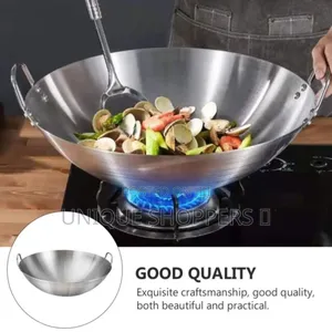 Quality Thickened Heavy Gauge Aluminum Two Sided-Handle Wok Frying Pan