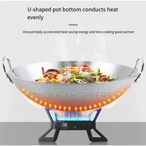 Quality Thickened Heavy Gauge Aluminum Two Sided-Handle Wok Frying Pan