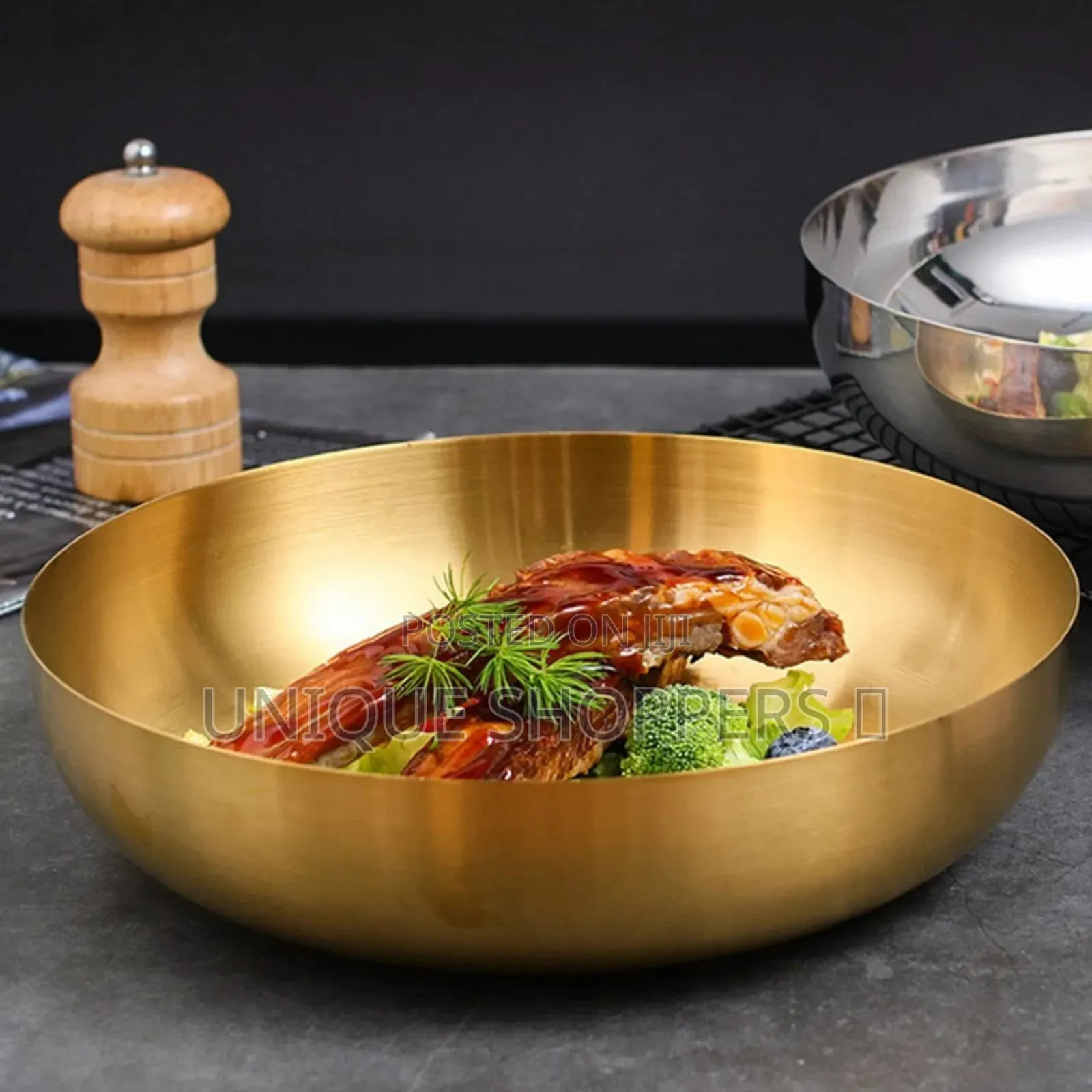 3 Litre Gold Stainless Steel 28cm Ramen Bowlperfect for Seasoning Bowl