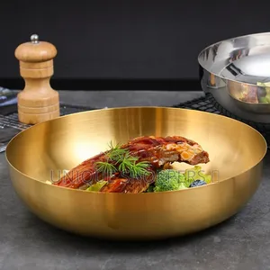 3 Litre Gold Stainless Steel 28cm Ramen Bowlperfect for Seasoning Bowl
