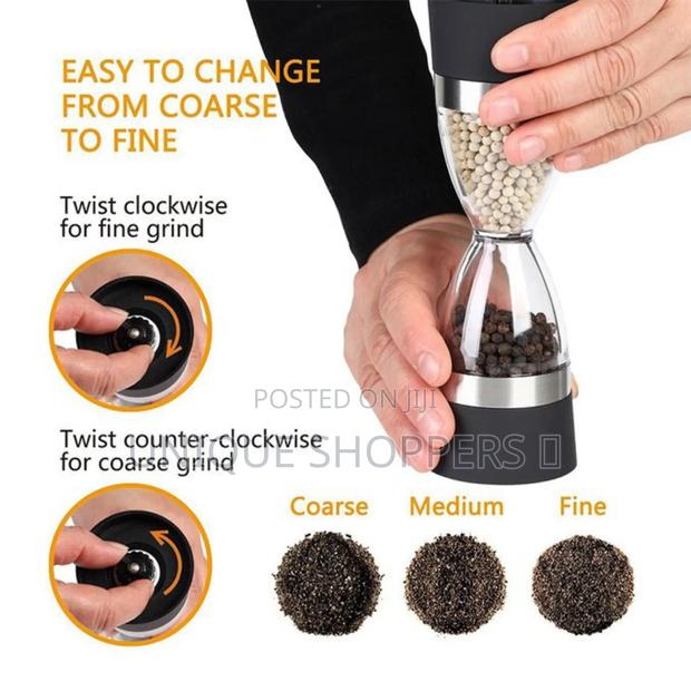 Manually Adjustable Thickness, Hour Glass 2 in 1 Dual Salt Pepper Mie - thumbnail 2